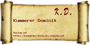 Kummerer Dominik névjegykártya